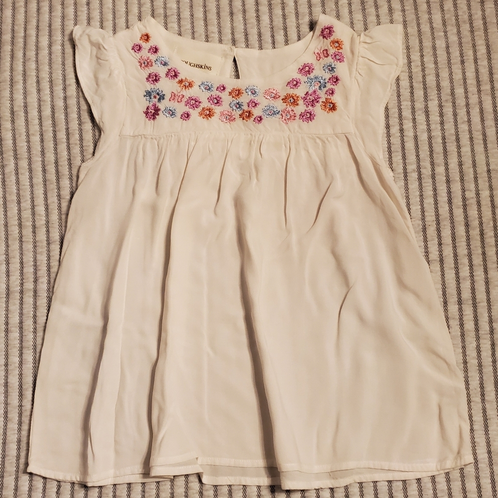 Toughskins Brand Girls White Embroidered Blouse